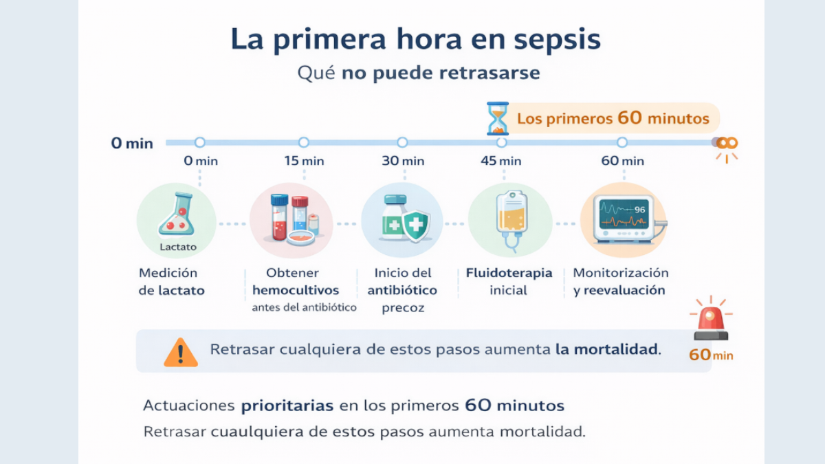 Actuaciones prioritarias en la primera hora del paciente con sepsis en urgencias